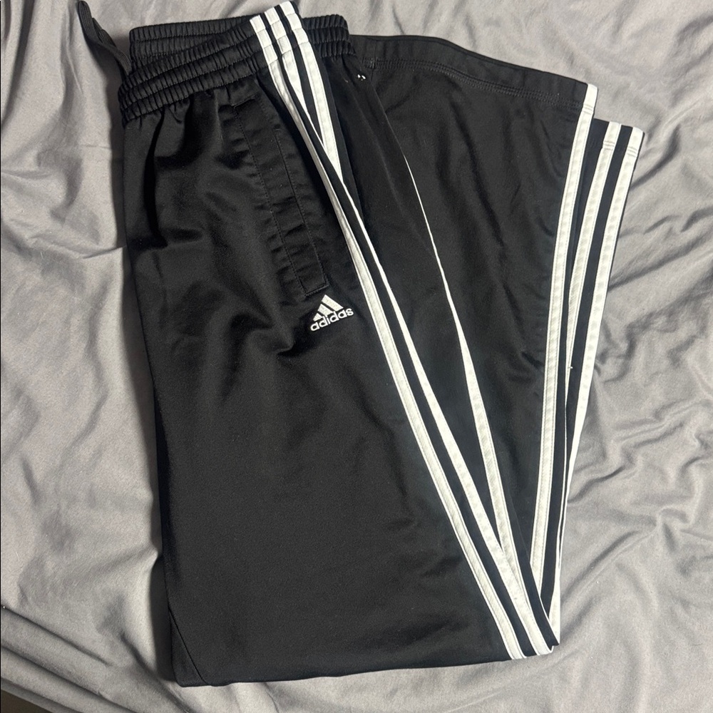 Adidas Y2K Black Track Pants Mid Rise Sporty Relaxed Fit